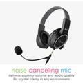 MEE Audio KidJamz Kids Headphone with Built-In Boom Microphone & Volume-Limiting Technology, 85dB, Tangle-resistant Cable, Adjustable & Flexible Headband, Noise-Cancelling - Black