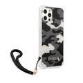 CG MOBILE Guess PC Camo Hard Case with Nylon Cord, Drop Protection Back Cover Compatible for iPhone 12 Pro Max ( 6.7" )