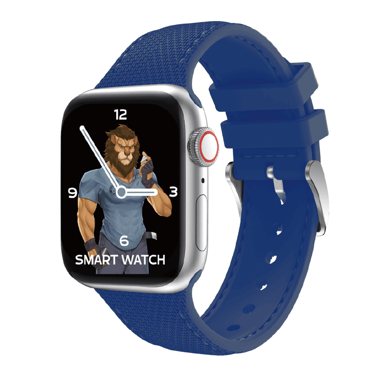 Green Lion Elite Silicone with Style Strap, Fit & Comfortable Replacement Wrist Band, Adjustable Straps Compatible for Apple Watch 42/44mm - Blue