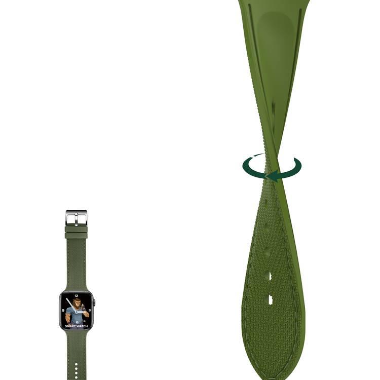 غرين سيليكون راقى مع حزام أنيق ، حزام معصم بديل مناسب ومريح ، أشرطة قابلة للتعديل متوافقة مع ساعة ابل 38/40ملم - اخضر