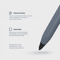 قلم آيباد P21STYPGY قلم باورولوجي الذكي 2 في 1 العالمي 2 مم قلم ستايلس - رمادي