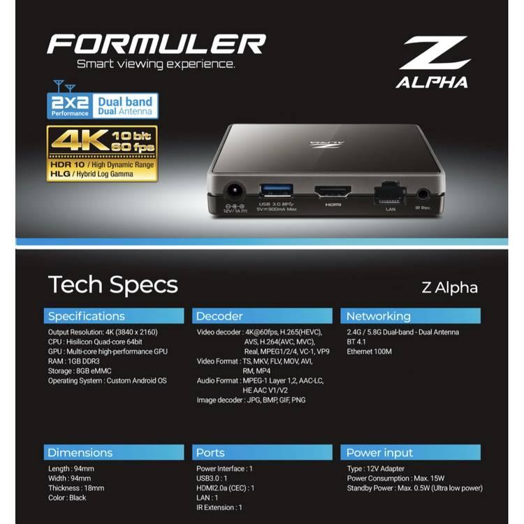 Formuler Z Alpha IPTV & Android