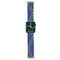 حزام حلقي منفرد مضفر من غرين ، تصميم مريح وسوار بديل مريح متوافق مع ساعة ابل 42/44ملم - قزحي اللون
