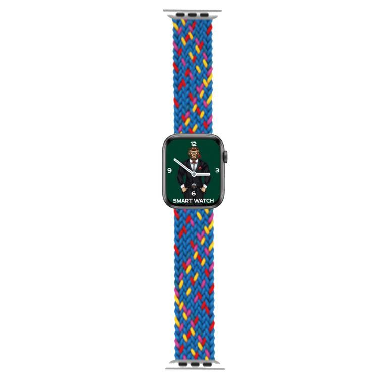 حزام حلقي منفرد مضفر من غرين ، تصميم مريح وسوار بديل مريح متوافق مع ساعة ابل 42/44ملم - قزحي اللون