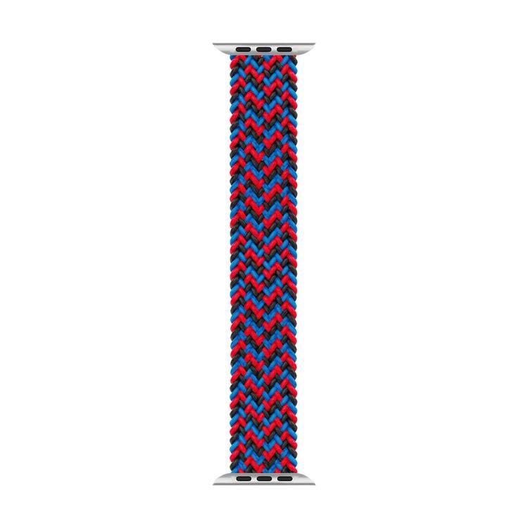 حزام حلقي منفرد مضفر من غرين ، تصميم مريح وسوار بديل مريح متوافق مع ساعة ابل 42/44ملم - أسود / أحمر/ازرق