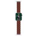 حزام حلقي منفرد مضفر من غرين ، تصميم مريح وسوار بديل مريح متوافق مع ساعة ابل 42/44ملم - أسود / أخضر/احمر