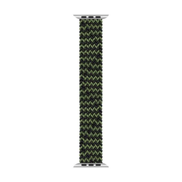حزام حلقي منفرد مضفر من غرين ، تصميم مريح وسوار بديل مريح متوافق مع ساعة ابل 38/40ملم - أسود / أخضر