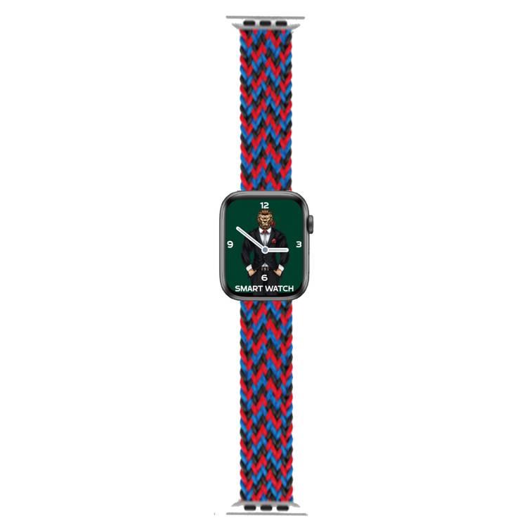 Green Braided Solo Loop Strap, Ergonomic Design Fit & Comfortable Replacement Wrist Band Compatible for Apple Watch 38/40mm -  Black/Red/Blue