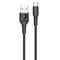 Green Charging Cable, PVC USB-A to Type-C Cable 2A, Fast Charger Cable, Ultra-Fast Sync Charge Cable, Over-Current Protection, Data Cable Compatible for Type-C Devices Black - 1.2 M