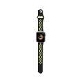 iGuard by Porodo Nike Watch Band, Fit & Comfortable Replacement Wrist Band, Adjustable Straps Compatible for Apple Watch 44mm / 42mm - Black/Yellow Green