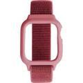 iGuard by Porodo Nylon Watch Band with Shockproof Case, Fit & Comfortable Replacement Wrist Band, Adjustable Straps Compatible for Apple Watch 44mm/42mm - Red