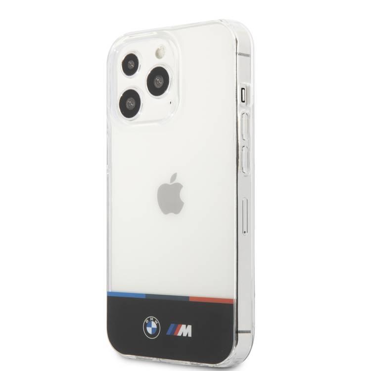 BMW M PC/TPU Tricolor Stripes Transparent Coque iPhone 13 Pro