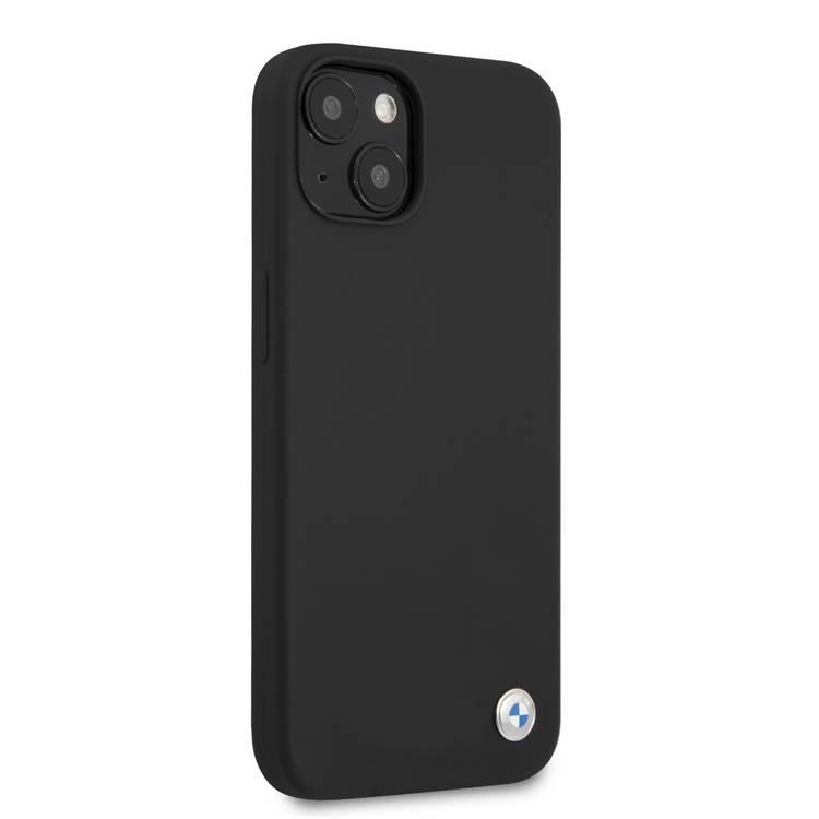 CG MOBILE BMW Liquid Silicone Hard Case Metal Logo Compatible for iPhone 13 (6.1") Easy Access to All Ports, Anti-Scratch - Black