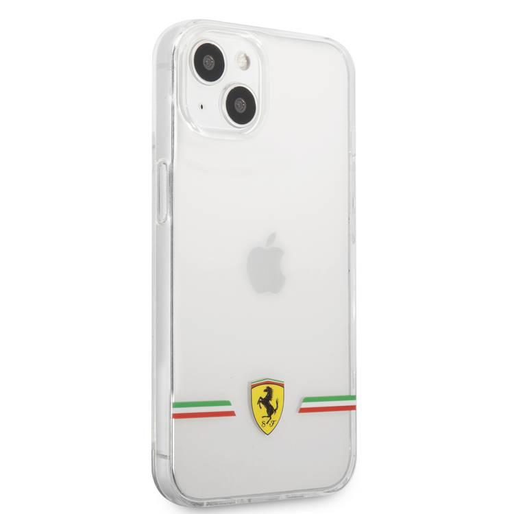 CG MOBILE Ferrari Transparent Case Italia Wings Print Logo Compatible for iPhone 13 Pro Max (6.7") Scratches Resistant, Easy Access to All Ports, Drop & Shock Absorption Protective Back Cover Suitable with Wireless Charging Officially Licensed