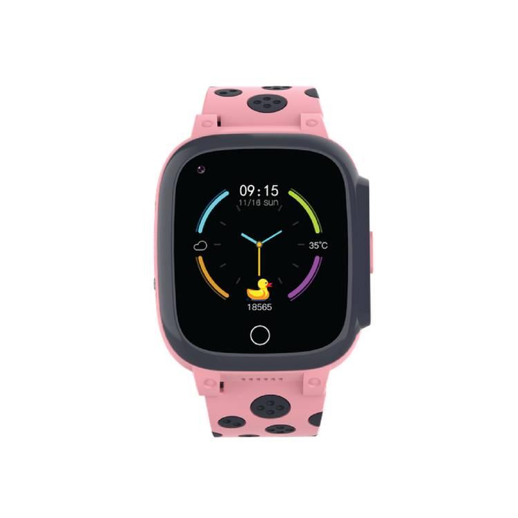ساعة ذكية Porodo Kids 4G GPS، مقاومة للماء، معدل ضربات القلب، بطارية ليثيوم 650 مللي أمبير في الساعة - وردي