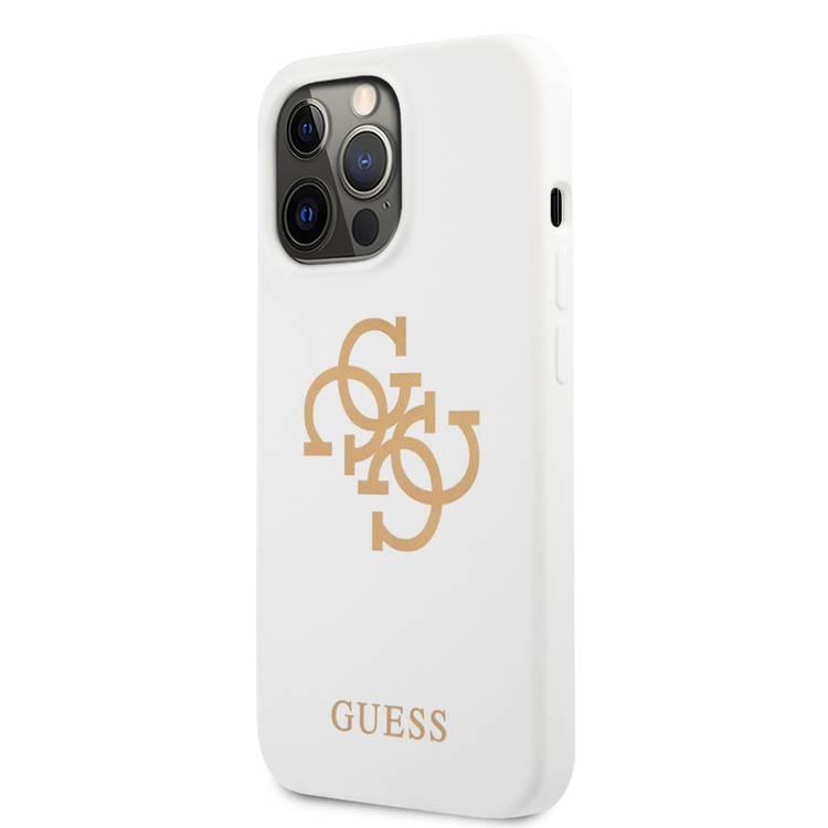 CG MOBILE Guess Liquid Silicone Case Big 4G with Logo Print Compatible for iPhone 13 Pro Max (6.7") Anti-Scratch, Easy Access to All Ports, Shock Absorption