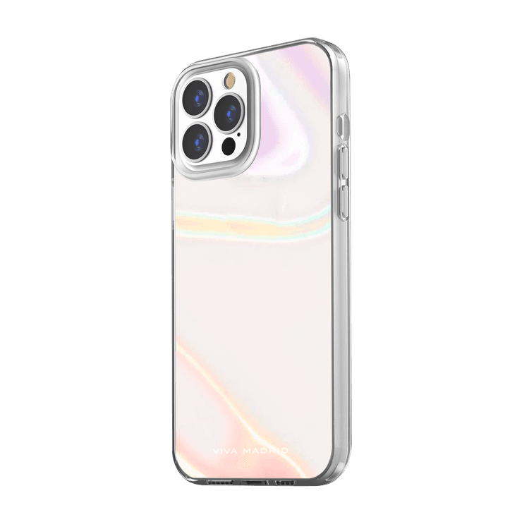 Viva Madrid Aura Bubbly Hybrid TPU/PC Air Pockets Case with Iridescent Soap Bubble Design Compatible for iPhone 13 Pro Max (6.7") Scratch Resistant, 360º Bumper Full Protection