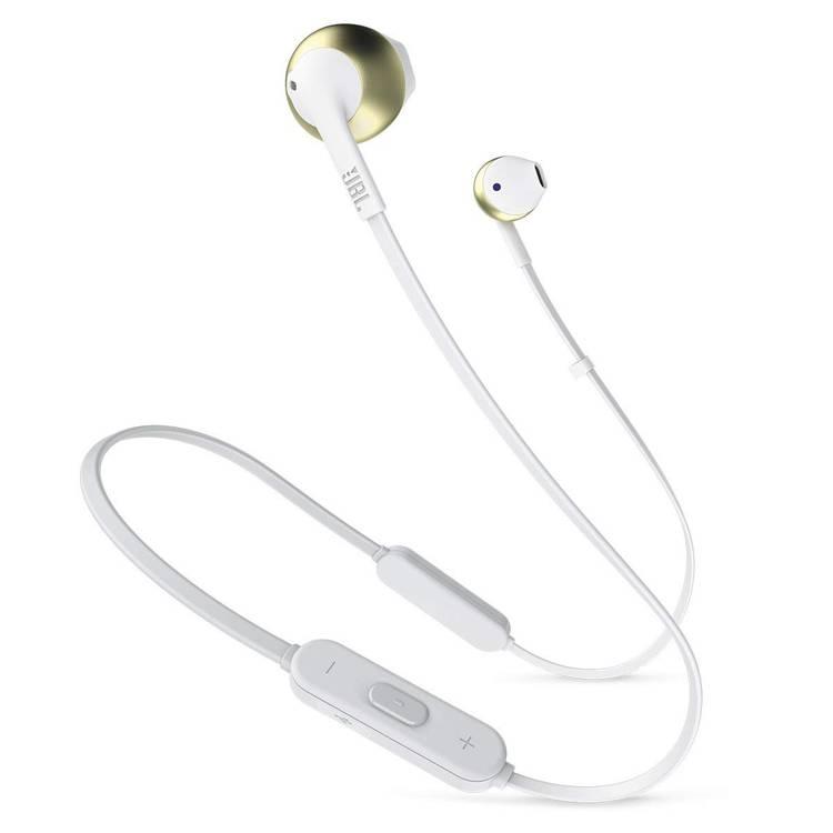 JBL T205 Wireless In-Ear Headphones With Tangle-free Flat Cable - Champagne Gold