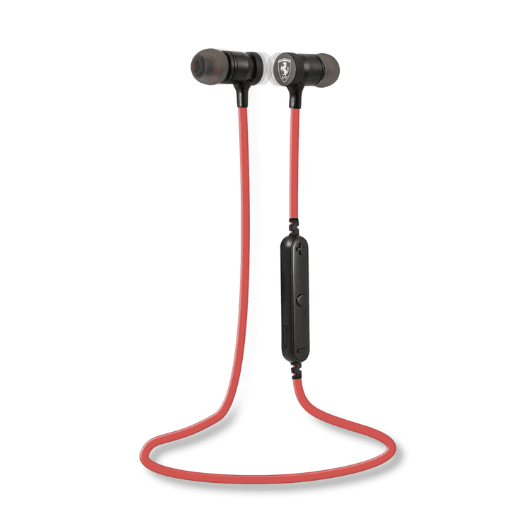 CG MOBILE Ferrari Training Wireless Earphone with Red Wire & Built-in Magnet, Smart Noise Reduction Headset Suitable for Running, Cycling, Working Out at The Gym, & Other Fitness Activities Officially Licensed