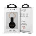 CG MOBILE Guess Silicone Classic Logo Case with Keychain for Airtag, Anti-Lost Holder with Key Ring, Easy to Attach Keys, Backpacks, Liner Bags Officially Licensed Black