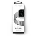 فيفا مدريد حزام ساعة Lavier المعدني متوافق مع ساعة ابل مقاس 42/44 مم ، سوار معصم بديل لسوار الساعة الذكية ، حزام ملائم ومريح - فضي