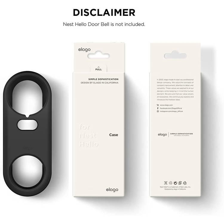 Elago Silicone Case for Nest Hello Doorbell, High Quality, Durable Silicone, Easy to Install, UV Light Protection, Weather Elements Protection, Dust & Scratches Resistant - Black