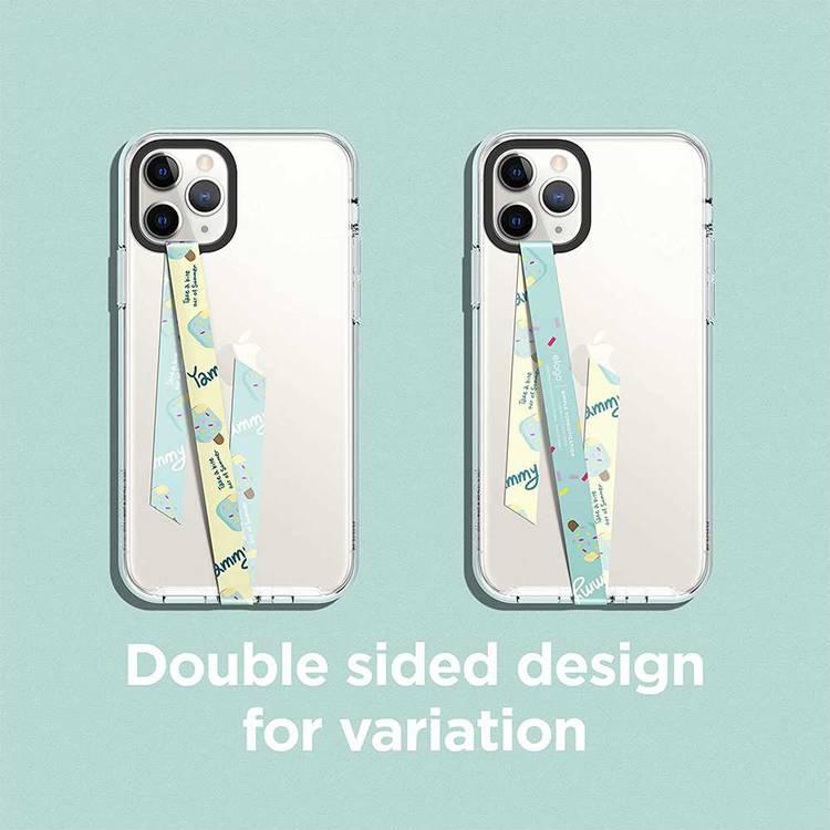 Elago Phone Strap for Smartphones, Stays Securely Attached, Avoids Drops, Double Sided Design for Variation, More Freedom to do more w/ Secure Strap - Beige Strap & Mint Ice Cream