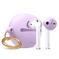 Elago Basic Earbuds Cover w/ Pouch Compatible w/ Apple Airpods, Secure Wear, Precise Sensor Cutouts, Improved Sound Quality, Non-toxic Material & Provides Soft Feel- Lavender