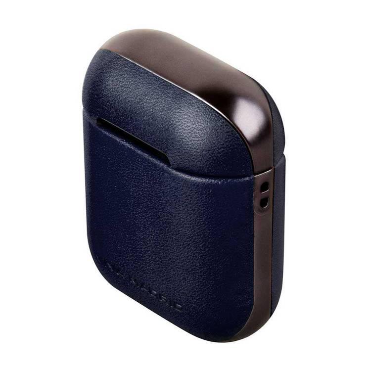 Viva Madrid Airex Vellum Genuine Leather Case Compatible for AirPods 1/2 - Easy Access to Charging Port - Scratch Resistant - Shock & Drop Protection Slim Cover - Navy Blue