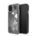 CG MOBILE Guess Glitter Hard Case Heats Compatible with iPhone 11 Pro, Classy Look, Anti-Fingerprint, Flexible Plastic Edges, Scratch Protection, Officially Licensed - Silver