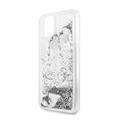 CG MOBILE Guess Glitter Hard Case Heats Compatible with iPhone 11 Pro, Classy Look, Anti-Fingerprint, Flexible Plastic Edges, Scratch Protection, Officially Licensed - Silver