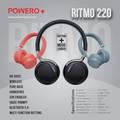 Powero+ Ritmo 220 Bluetooth Wireless Over-Ear Headphones with Pure Bass & Voice Prompt - Ergonomic Design Bluetooth 5.0 Headset - Multi Function Buttons - Siri Enabled - Red