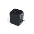 Powerology Compact & Sleek Universal Power Travel Adapter 2A + PD 18W with 4 International Plugs - Fast Charging Multi Adapter Worldwide Wall Charger - Black
