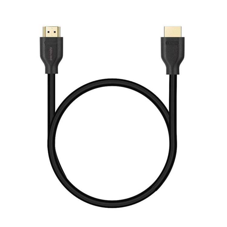Porodo 8K HDMI to HDMI Cable V2.1 1m / 3.3ft, 8k HDMI to HDMI Cable, V2.1 and 1m/3.3ft Length, Gold plated Connectors, Dynamic HDR, 4K Backward Compatible, Anti-Corrosive - Black