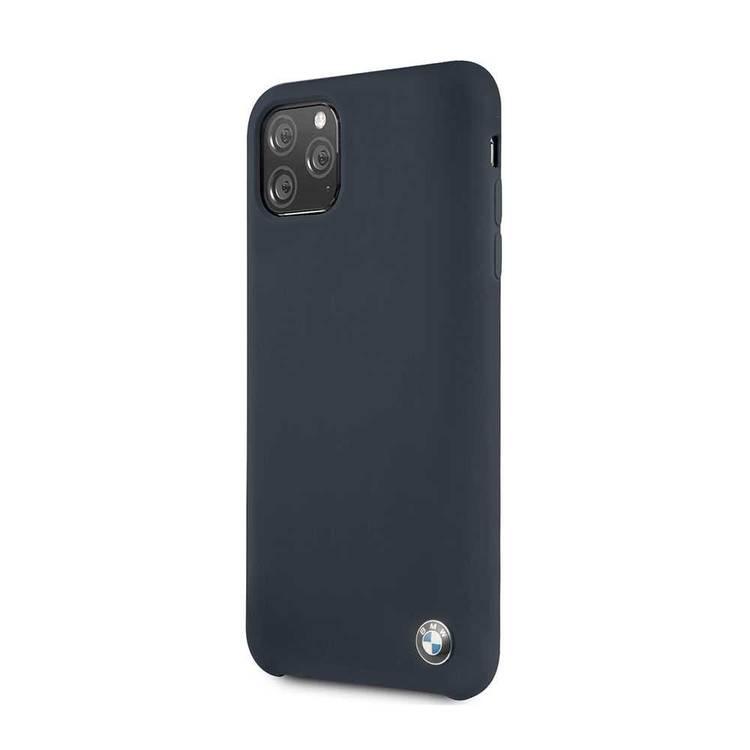 CG MOBILE BMW Signature Silicone Hard Case Compatible with iPhone 11 Pro Max, Stylish & Elegant, Durable, Premium Silicone, Flexible, Anti-Scratch - Navy