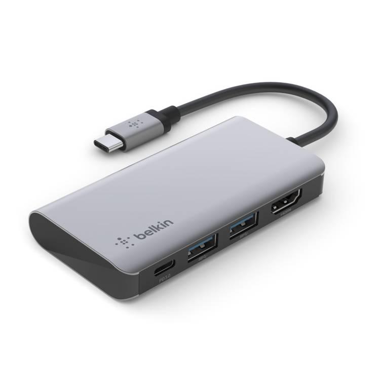 USB-C to HDMI/USB-C/USB-A Adapter With Power Delivery - Black