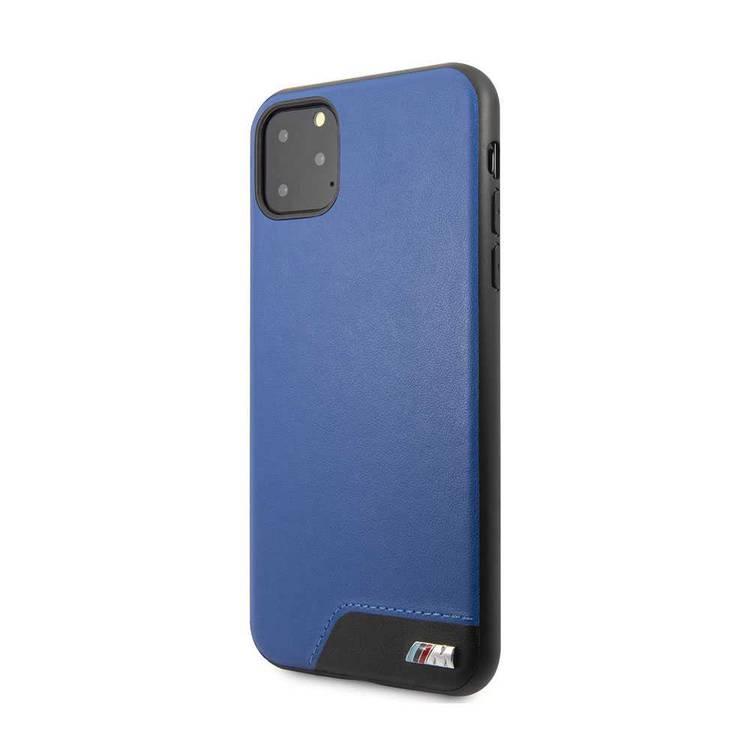 CG Mobile BMW Hard Case Smooth PU Leather For iPhone 11 Pro Max, Premium Leather, Anti-Scratch, Camera Protection, Easy Access to All Ports - Blue