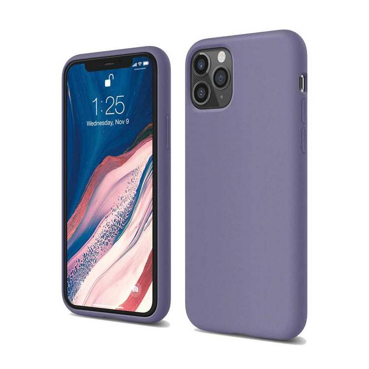 Elago Silicone Case for iPhone 11 Pro, Full Protection, Slim & Lightweight, Anti-Fingerprints, Dirt & Scratch Proof, Raised Lip for Camera & Screen Protection -  Lavender Gray