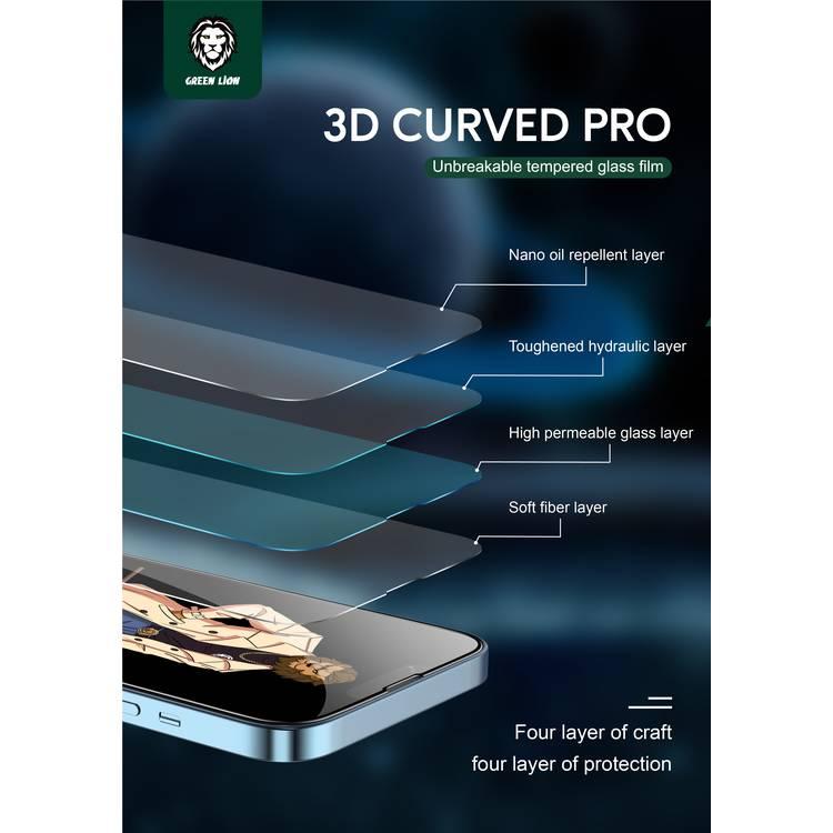 Green Lion 3D Curved Tempered Glass for iPhone 13 Mini-, High Quality Tempered Glass,3D curved Design, 9H Hardness- Clear