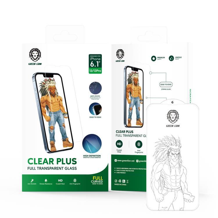 Green Lion Clear Plus Full Transparent Glass Screen Protector for iPhone 13 / 13 Pro, Anti-Scratch, Screen Guard with Alignment Frame, Full Coverage Screen Protector  - Clear
