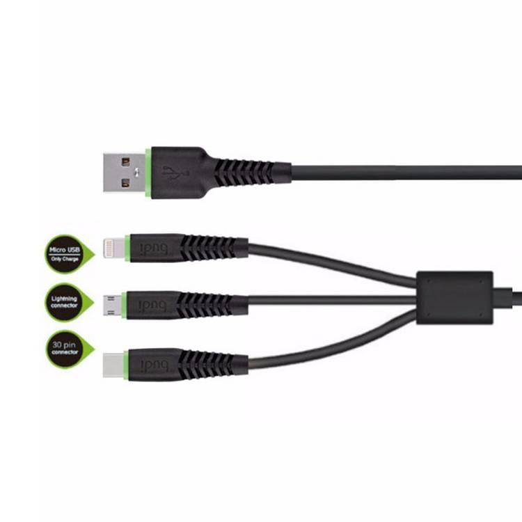 Budi 3 in 1 Cable 2A Fast Charge