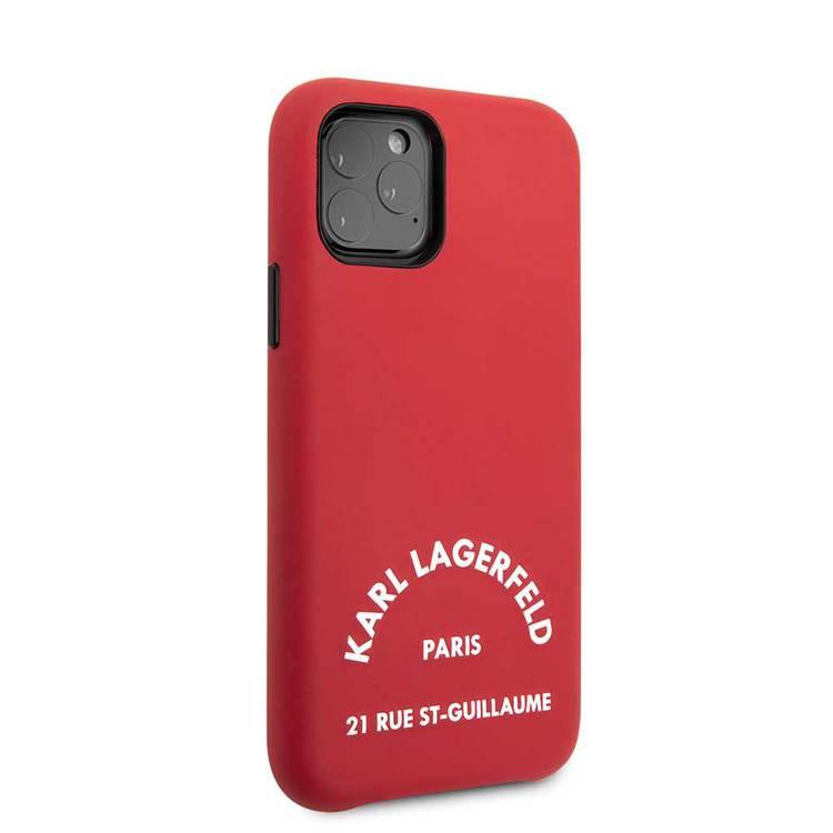 Karl Lagerfeld Smooth PU Case with Embossed 21 Rue St-Guillaume For iPhone 11 Pro - Red