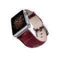 Viva Madrid Montre Crox Leather Watch Strap for Apple Watch Band  42/44MM - Red/Silver