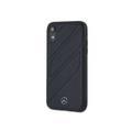 CG MOBILE Mercedes-Benz New Organic I Genuine Leather Hard Phone Case for iPhone Xr Officially Licensed - Navy