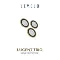 LEVELO Lucent Trio Lens Protector Compatible for iPhone 13 Pro & 13 Pro Max (3pcs) 9H Hardness | Bubble Free | Full Coverage Camera Lens Protector | Anti-Scratch - Gold