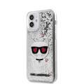 Karl Lagerfeld Liquid Glitter Hard Case Choupette for Apple iPhone 12 Mini (5.4 ) - Silver