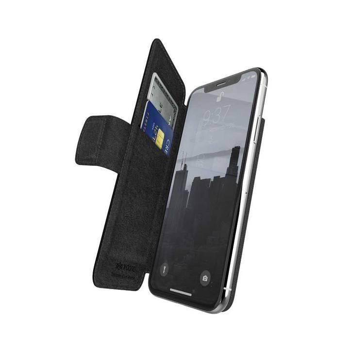 X-Doria Folio Air Phone Case Compatible for iPhone 11 Pro (5.8") Versatile Video Stand Foldable Cover | Mobile Case with Multi-Card Slot Wallet - Black