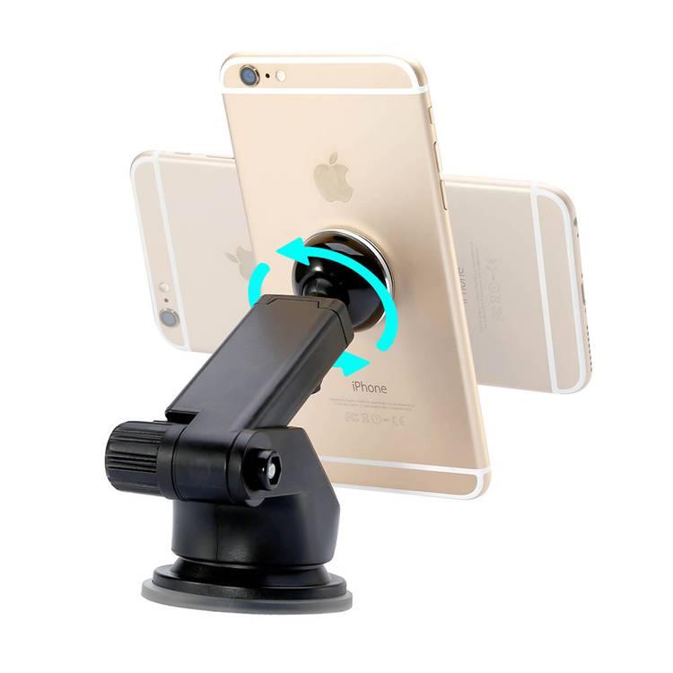 Baseus SULX-0S Solid Telescopic Magnetic Car Mount | Hands-free 360 Degree Car Phone Holder - Silver