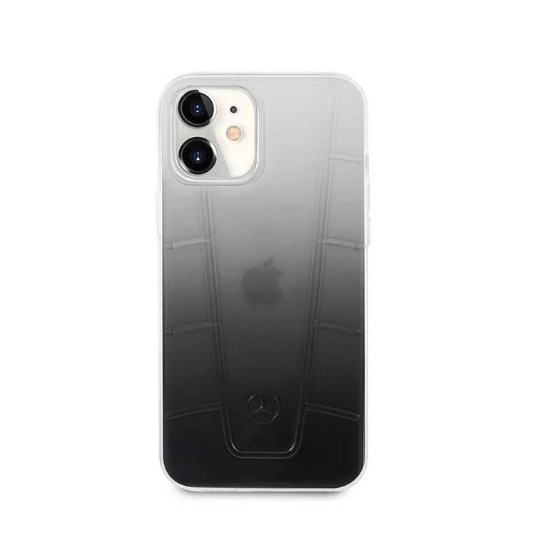 CG MOBILE Mercedes-Benz Transparent Phone Case Embossed 2 Compatible for iPhone 12 Mini (5.4 ) Officially Licensed - Black Gradient