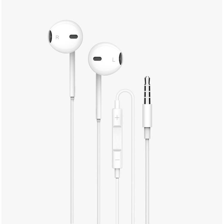 Powero+ Talkie Stereo Earphones with 3.5mm Connector | Wired Headset - White
